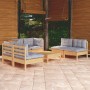 Juego de muebles de jardín 7 pzas y cojines madera maciza pino de , Conjuntos de jardín - Ref: Foro24-3096213, Precio: 512,36...