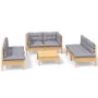 Juego de muebles de jardín 7 pzas y cojines madera maciza pino de , Conjuntos de jardín - Ref: Foro24-3096213, Precio: 512,36...