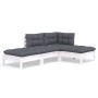 Muebles de jardín 4 pzas con cojines madera maciza de pino de , Conjuntos de jardín - Ref: Foro24-3096287, Precio: 333,22 €, ...