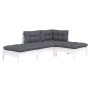 Muebles de jardín 4 pzas con cojines madera maciza de pino de , Conjuntos de jardín - Ref: Foro24-3096287, Precio: 333,22 €, ...