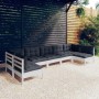Muebles de jardín 7 pzas y cojines blanco madera maciza de pino de , Conjuntos de jardín - Ref: Foro24-3097164, Precio: 588,0...