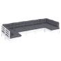 Muebles de jardín 7 pzas y cojines blanco madera maciza de pino de , Conjuntos de jardín - Ref: Foro24-3097164, Precio: 588,0...