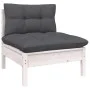 Muebles de jardín 9 pzas y cojines blanco madera maciza de pino de , Conjuntos de jardín - Ref: Foro24-3097248, Precio: 808,2...