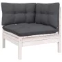 Muebles de jardín 9 pzas y cojines blanco madera maciza de pino de , Conjuntos de jardín - Ref: Foro24-3097248, Precio: 808,2...