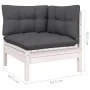 Muebles de jardín 9 pzas y cojines blanco madera maciza de pino de , Conjuntos de jardín - Ref: Foro24-3097248, Precio: 808,2...
