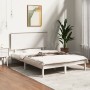 Estructura de cama de madera maciza blanca 135x190 cm de , Camas y somieres - Ref: Foro24-3104779, Precio: 147,57 €, Descuent...