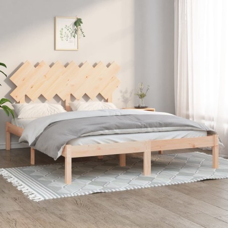 Estructura de cama doble madera maciza 140x190 cm de , Camas y somieres - Ref: Foro24-3104848, Precio: 108,57 €, Descuento: %
