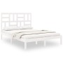 Estructura de cama doble pequeña madera maciza blanca 120x190cm de , Camas y somieres - Ref: Foro24-3105921, Precio: 122,63 €...