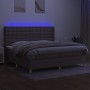 Cama box spring colchón y luces LED tela gris taupe 200x200 cm de , Camas y somieres - Ref: Foro24-3139225, Precio: 773,92 €,...