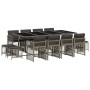 Set comedor de jardín con cojines 13 pzas ratán sintético gris en Conjuntos de jardín | Comprar online en Foru.es