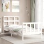 Estructura de cama con cabecero madera maciza blanco de , Camas y somieres - Ref: Foro24-3192977, Precio: 102,06 €, Descuento: %