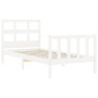Estructura de cama con cabecero madera maciza blanco de , Camas y somieres - Ref: Foro24-3192977, Precio: 102,06 €, Descuento: %