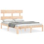 Estructura de cama con cabecero madera maciza 140x200 cm de , Camas y somieres - Ref: Foro24-3193531, Precio: 118,92 €, Descu...