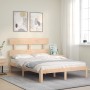 Estructura de cama con cabecero madera maciza 140x200 cm de , Camas y somieres - Ref: Foro24-3193531, Precio: 118,92 €, Descu...
