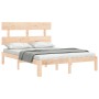 Estructura de cama con cabecero madera maciza 140x200 cm de , Camas y somieres - Ref: Foro24-3193531, Precio: 118,92 €, Descu...