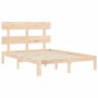 Estructura de cama con cabecero madera maciza 140x200 cm de , Camas y somieres - Ref: Foro24-3193531, Precio: 118,92 €, Descu...