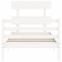 Estructura de cama con cabecero madera maciza blanco de , Camas y somieres - Ref: Foro24-3195057, Precio: 98,02 €, Descuento: %