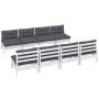 Muebles de jardín 9 pzas con cojines madera maciza de pino de , Conjuntos de jardín - Ref: Foro24-3096143, Precio: 721,52 €, ...