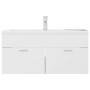 Mueble con lavabo aglomerado blanco y roble Sonoma de , Tocadores de baño - Ref: Foro24-3071302, Precio: 320,81 €, Descuento: %