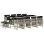 Set comedor jardín y cojines 13 pzas ratán sintético gris claro en Conjuntos de jardín | Comprar online en Foru.es