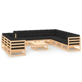 Garden furniture 11 pcs anthracite cushions solid pine wood by , Garden sets - Ref: Foro24-3083858, Price: 962,36 €, Discount: %
