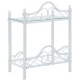 Mesita de noche de acero y vidrio templado 45x30,5x60 cm blanco de vidaXL, Mesitas de noche - Ref: Foro24-246728, Precio: 46,...