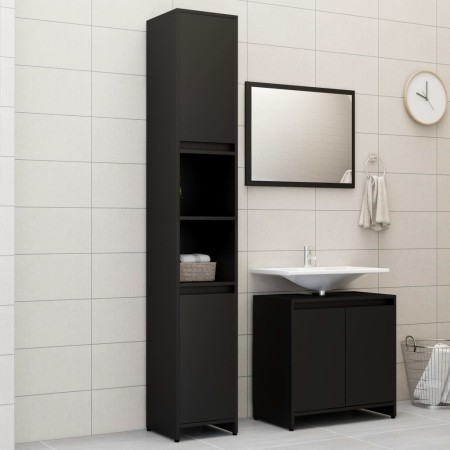 Juego de muebles de baño 3 pzas madera de ingeniería negro de , Muebles de baño - Ref: Foro24-3056935, Precio: 140,40 €, Desc...