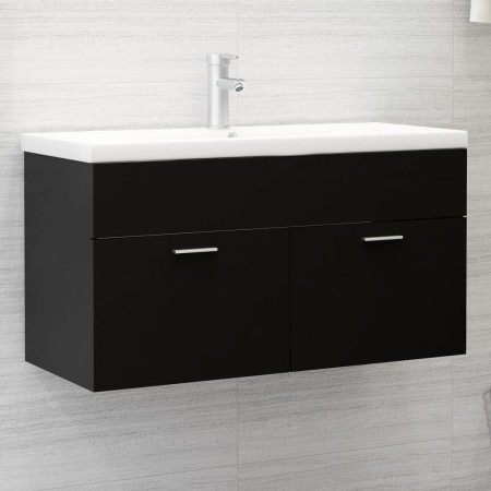 Mueble con lavabo madera de ingeniería negro de , Tocadores de baño - Ref: Foro24-3071289, Precio: 291,14 €, Descuento: %