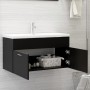 Mueble con lavabo madera de ingeniería negro de , Tocadores de baño - Ref: Foro24-3071289, Precio: 291,14 €, Descuento: %