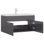 Mueble con lavabo madera de ingeniería gris brillante de , Tocadores de baño - Ref: Foro24-3071296, Precio: 288,49 €, Descuen...