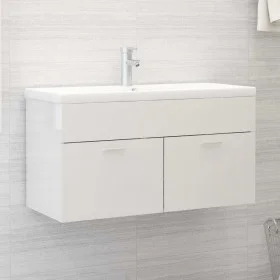 Mueble con lavabo madera de ingeniería blanco brillante de , Tocadores de baño - Ref: Foro24-3071294, Precio: 282,44 €, Descu...