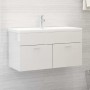Mueble con lavabo madera de ingeniería blanco brillante de , Tocadores de baño - Ref: Foro24-3071294, Precio: 288,49 €, Descu...
