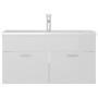 Mueble con lavabo madera de ingeniería blanco brillante de , Tocadores de baño - Ref: Foro24-3071294, Precio: 288,49 €, Descu...