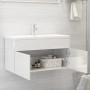 Mueble con lavabo madera de ingeniería blanco brillante de , Tocadores de baño - Ref: Foro24-3071294, Precio: 288,49 €, Descu...