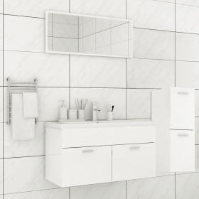 Juego de muebles de baño madera de ingeniería blanco brillo de , Muebles de baño - Ref: Foro24-3071474, Precio: 377,56 €, Des...