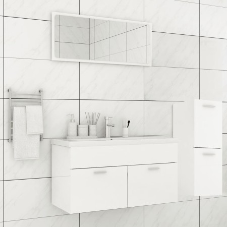 Juego de muebles de baño madera de ingeniería blanco brillo de , Muebles de baño - Ref: Foro24-3071474, Precio: 377,56 €, Des...