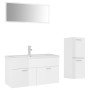 Juego de muebles de baño madera de ingeniería blanco brillo de , Muebles de baño - Ref: Foro24-3071474, Precio: 377,56 €, Des...