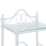 Mesita de noche de acero y vidrio templado 45x30,5x60 cm blanco de vidaXL, Mesitas de noche - Ref: Foro24-246728, Precio: 46,...