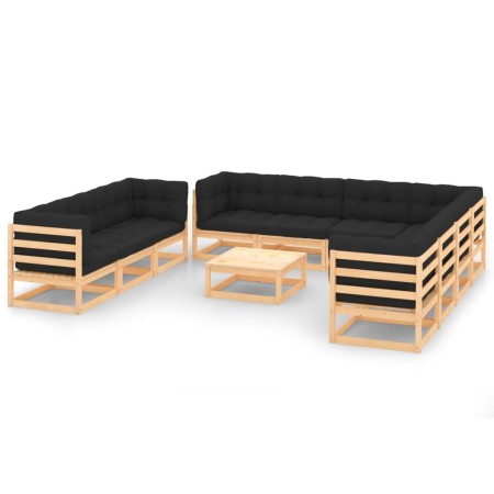 Juego de muebles de jardín 11 pzas y cojines madera maciza pino de , Conjuntos de jardín - Ref: Foro24-3083837, Precio: 971,5...
