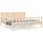 Estructura de cama con cabecero madera maciza 200x200 cm de , Camas y somieres - Ref: Foro24-3192966, Precio: 186,10 €, Descu...