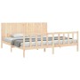 Estructura de cama con cabecero madera maciza 200x200 cm de , Camas y somieres - Ref: Foro24-3192966, Precio: 186,10 €, Descu...