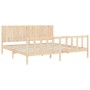 Estructura de cama con cabecero madera maciza 200x200 cm de , Camas y somieres - Ref: Foro24-3192966, Precio: 186,10 €, Descu...