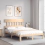 Estructura de cama con cabecero madera maciza 140x190 cm de , Camas y somieres - Ref: Foro24-3193576, Precio: 124,98 €, Descu...