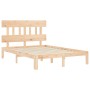 Estructura de cama con cabecero madera maciza 140x190 cm de , Camas y somieres - Ref: Foro24-3193576, Precio: 124,98 €, Descu...