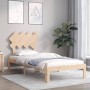 Estructura de cama con cabecero madera maciza de , Camas y somieres - Ref: Foro24-3193691, Precio: 88,63 €, Descuento: %