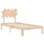 Estructura de cama con cabecero madera maciza de , Camas y somieres - Ref: Foro24-3193691, Precio: 88,63 €, Descuento: %
