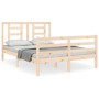 Estructura de cama con cabecero madera maciza 140x190 cm de , Camas y somieres - Ref: Foro24-3194681, Precio: 123,04 €, Descu...