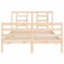 Estructura de cama con cabecero madera maciza 140x190 cm de , Camas y somieres - Ref: Foro24-3194681, Precio: 123,04 €, Descu...