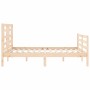 Estructura de cama con cabecero madera maciza 140x190 cm de , Camas y somieres - Ref: Foro24-3194681, Precio: 123,04 €, Descu...