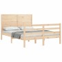 Estructura de cama con cabecero madera maciza 140x190 cm de , Camas y somieres - Ref: Foro24-3195006, Precio: 158,59 €, Descu...